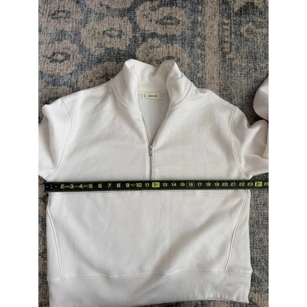 Everlane Luxe Fleece Half-Zip Sweatshirt in Bone Medium Pristine Condition - Picture 5 of 6